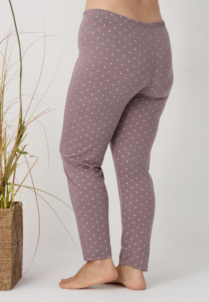 Pantaloni de Pijama Dama Lungi,Big Size,Culoare Gri Inchis cu Roz, Engros